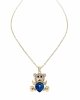 @3138 Złoty łańcuszek Austrian Crystal 40+5 naszyjnik pozłacany 14K Xuping miś